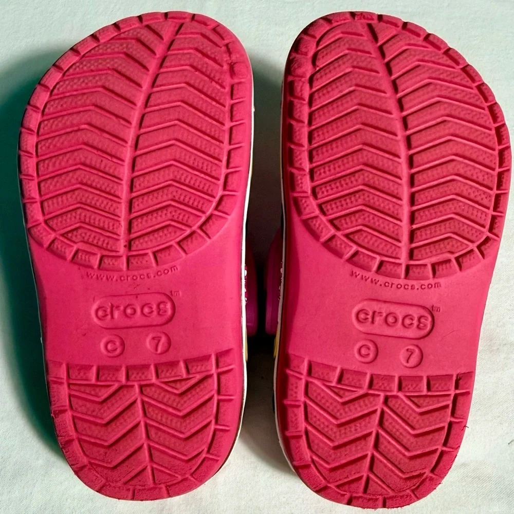 Crocs Disney Crocbands Minnie Mouse Clogs Girls 7 Slip Ons Paradise Pink Summer